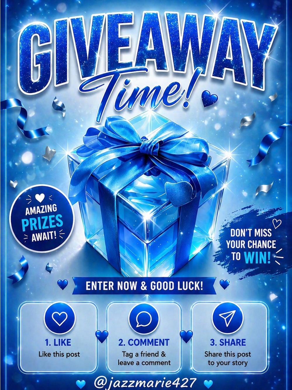 Giveaway Time! Blue Gift Box Graphic